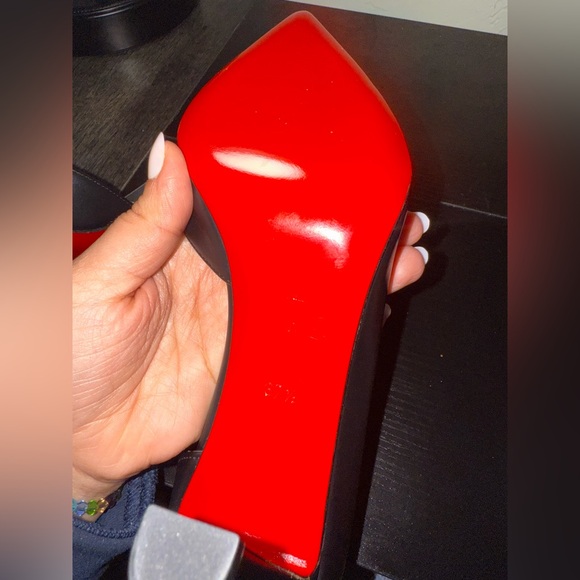 CHRISTIAN LOUBOUTIN VIBELLA POINTED TOE HALF D'ORSAY PUMP 7 1/2 - Picture 9 of 9